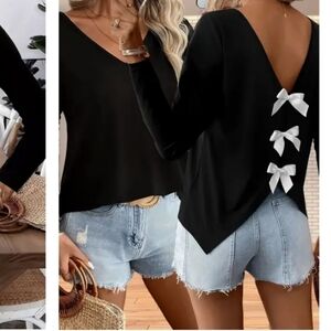 Black Long Sleeve Top (L) NEW